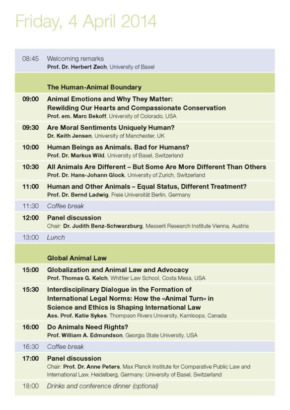 Friday Programme Animal Turn Conference