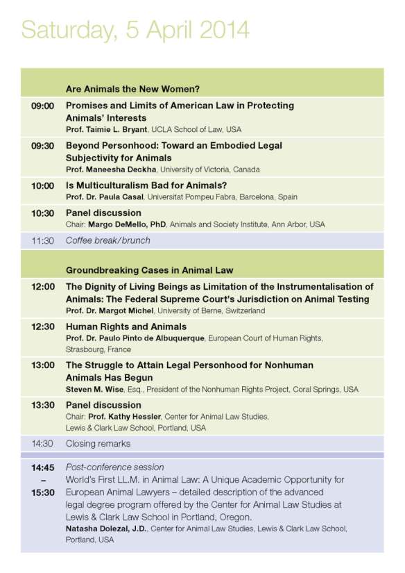 Saturday Programme Animal Turn Conference